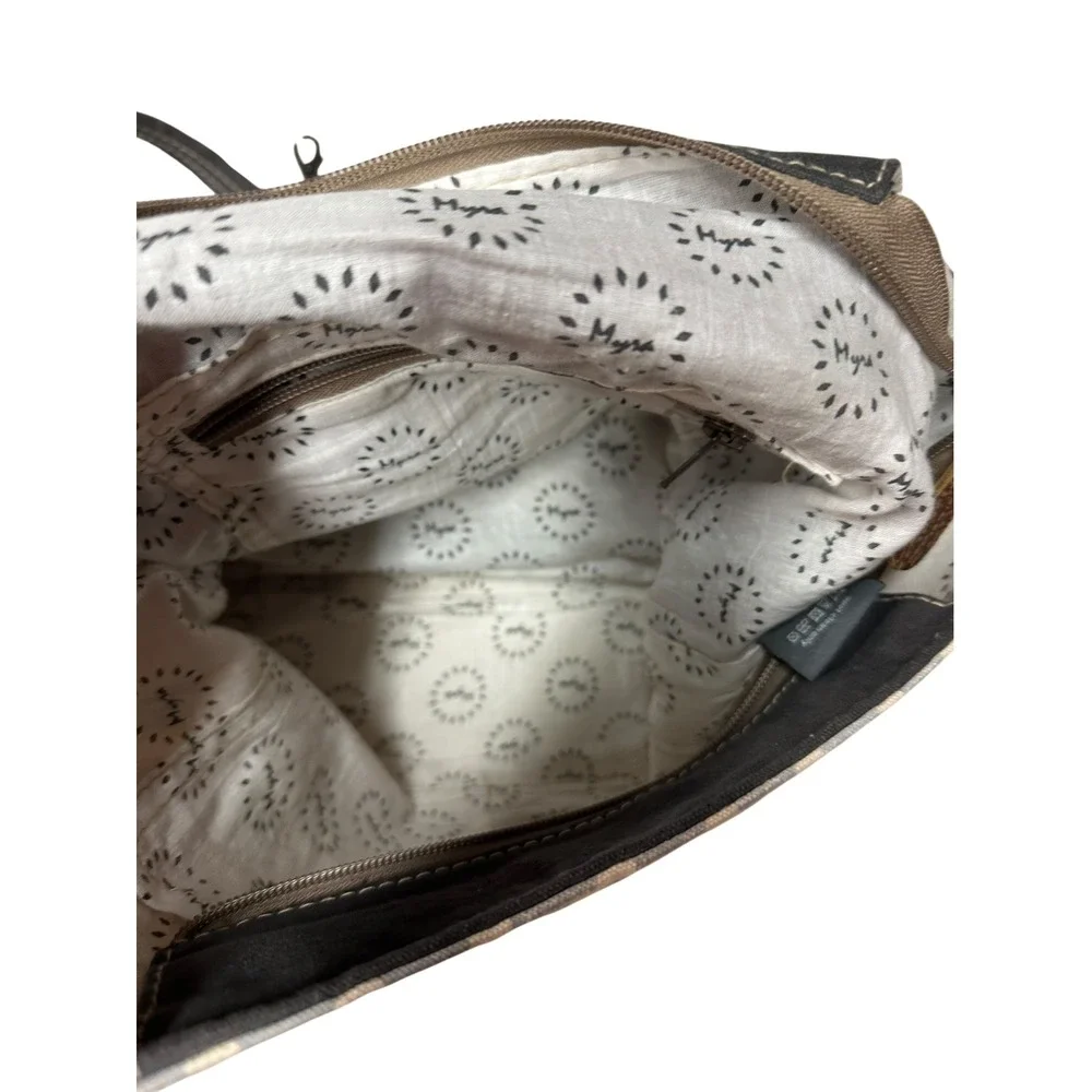 Myra Bag Women's Artist's Impression Upcycled Canvas & Leather Backpack One Size